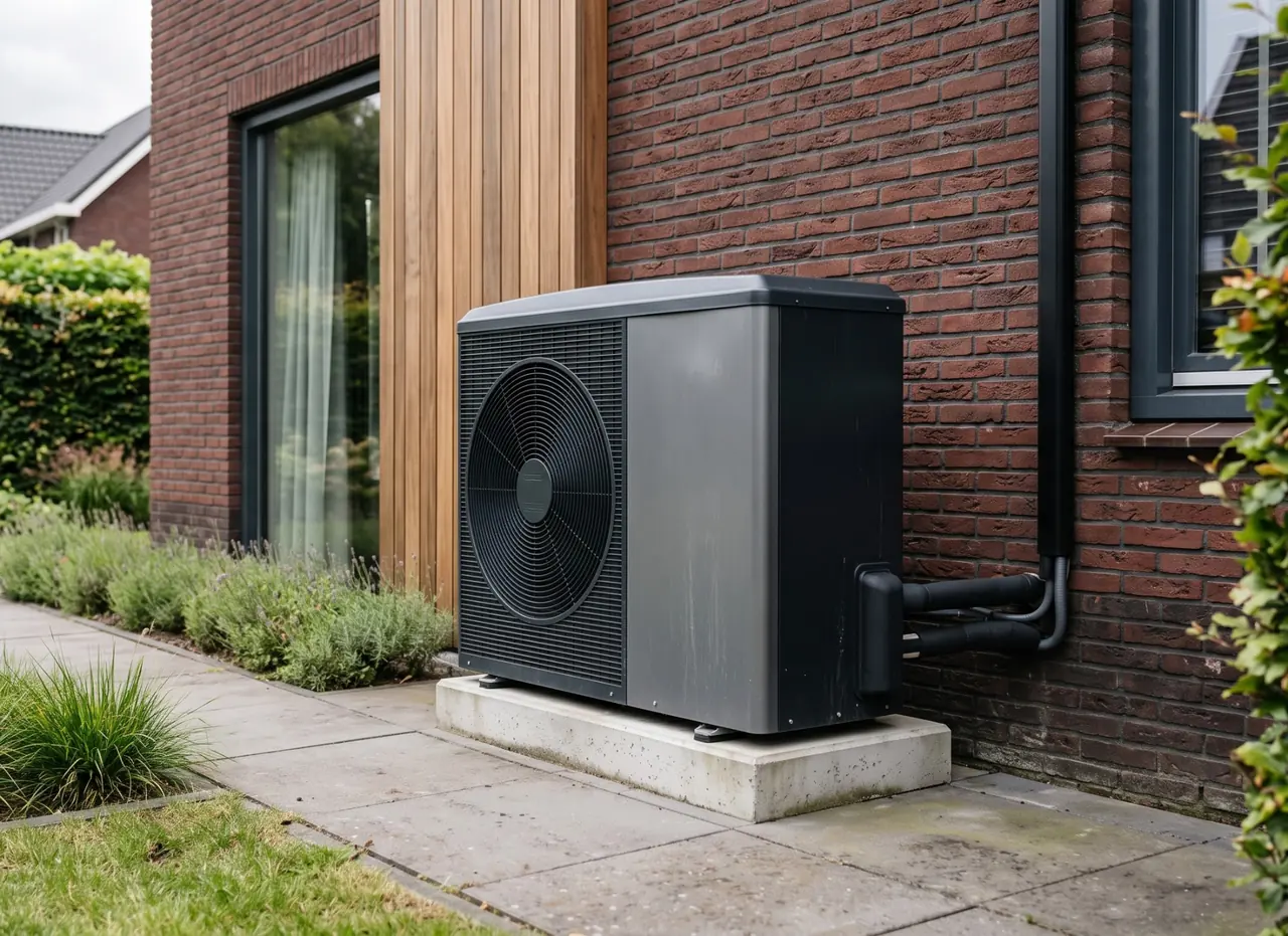 Lucht-waterwarmtepomp bij een nette Nederlandse woning